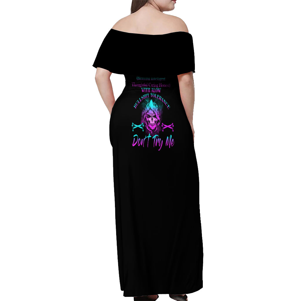 I'm A B Don't Try Me All Off Shoulder Maxi Dress - Wonder Print Shop