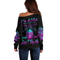I'm A B Don't Try Me All Off Shoulder Sweater - Wonder Print Shop