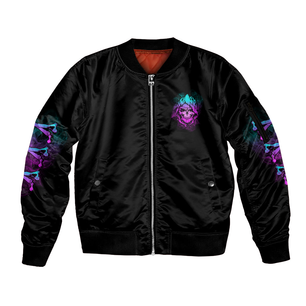 I'm A B Don't Try Me All Sleeve Zip Bomber Jacket - Wonder Print Shop