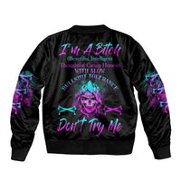 I'm A B Don't Try Me All Sleeve Zip Bomber Jacket - Wonder Print Shop