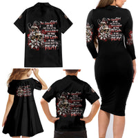The Good Girl In Me Got Tired Skull Rose Family Matching Long Sleeve Bodycon Dress and Hawaiian Shirt - Wonder Print Shop