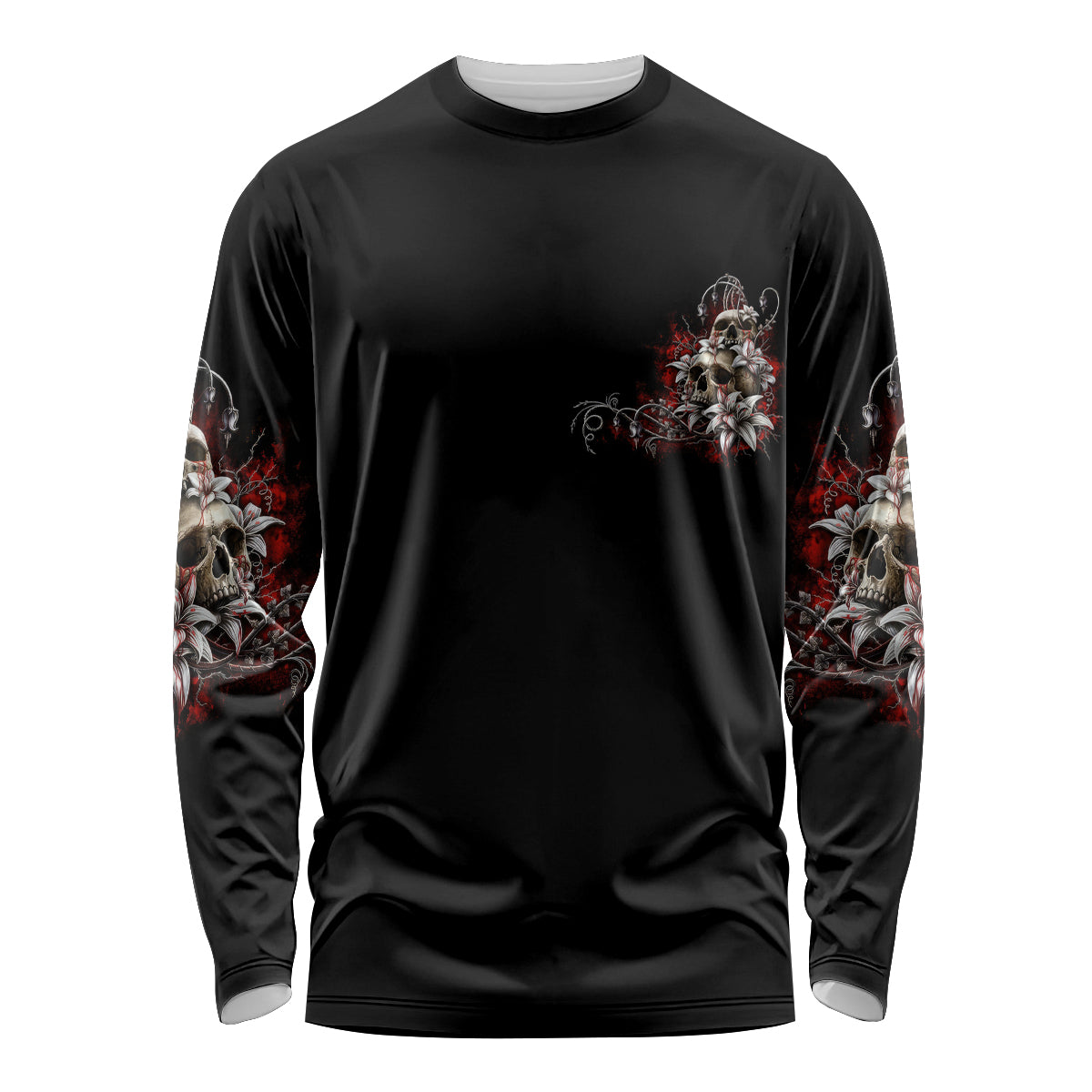 The Good Girl In Me Got Tired Skull Rose Long Sleeve Shirt - Wonder Print Shop