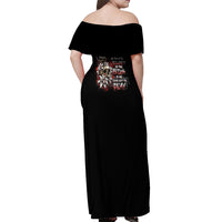 The Good Girl In Me Got Tired Skull Rose Off Shoulder Maxi Dress - Wonder Print Shop