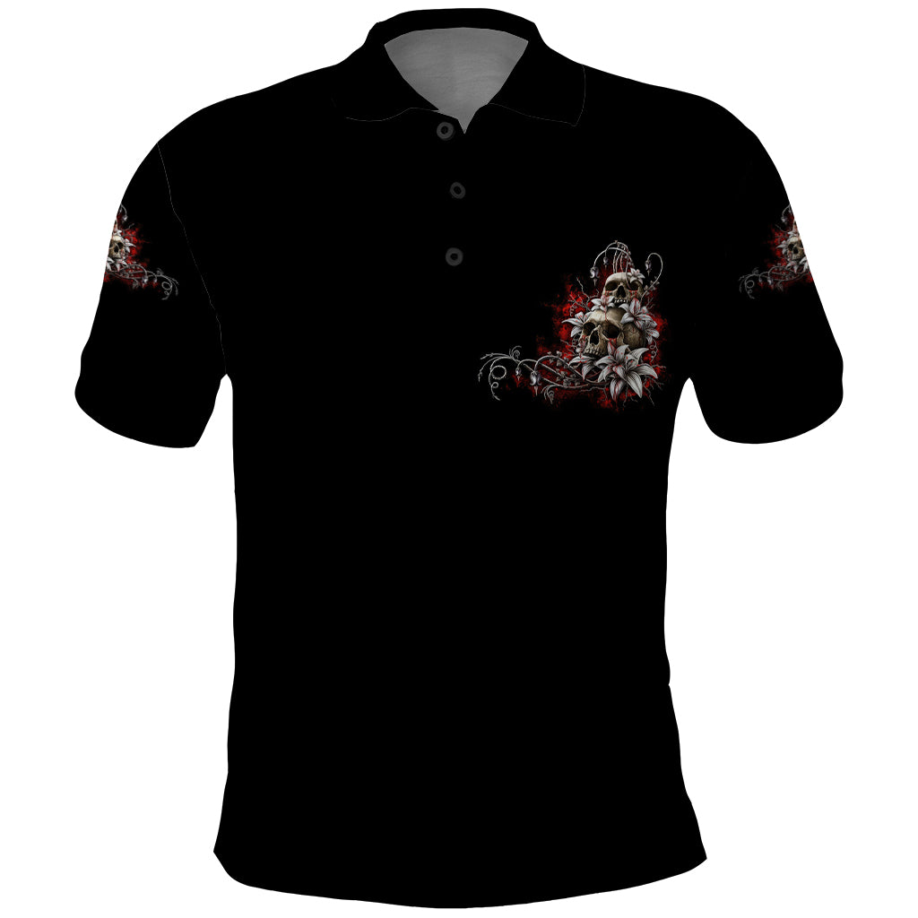The Good Girl In Me Got Tired Skull Rose Polo Shirt - Wonder Print Shop