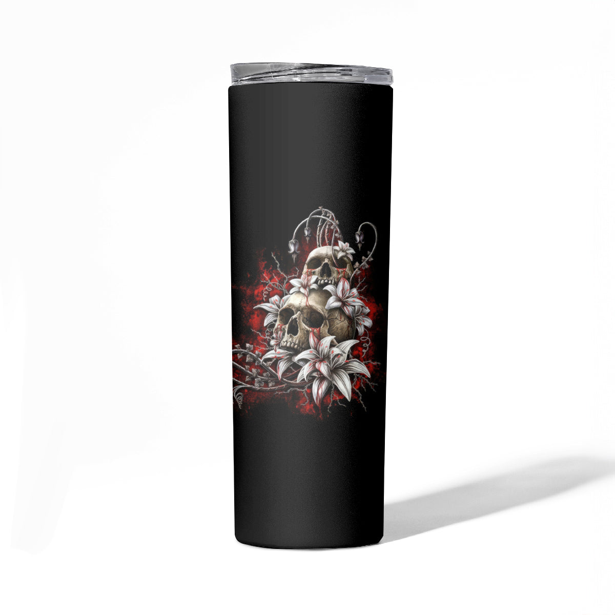 The Good Girl In Me Got Tired Skull Rose Skinny Tumbler - Wonder Print Shop