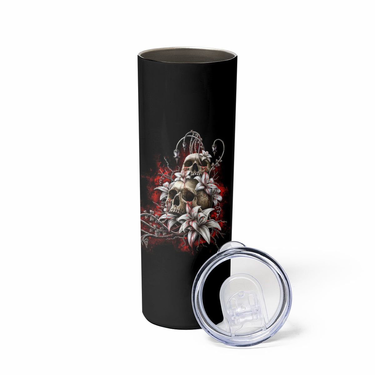 The Good Girl In Me Got Tired Skull Rose Skinny Tumbler - Wonder Print Shop