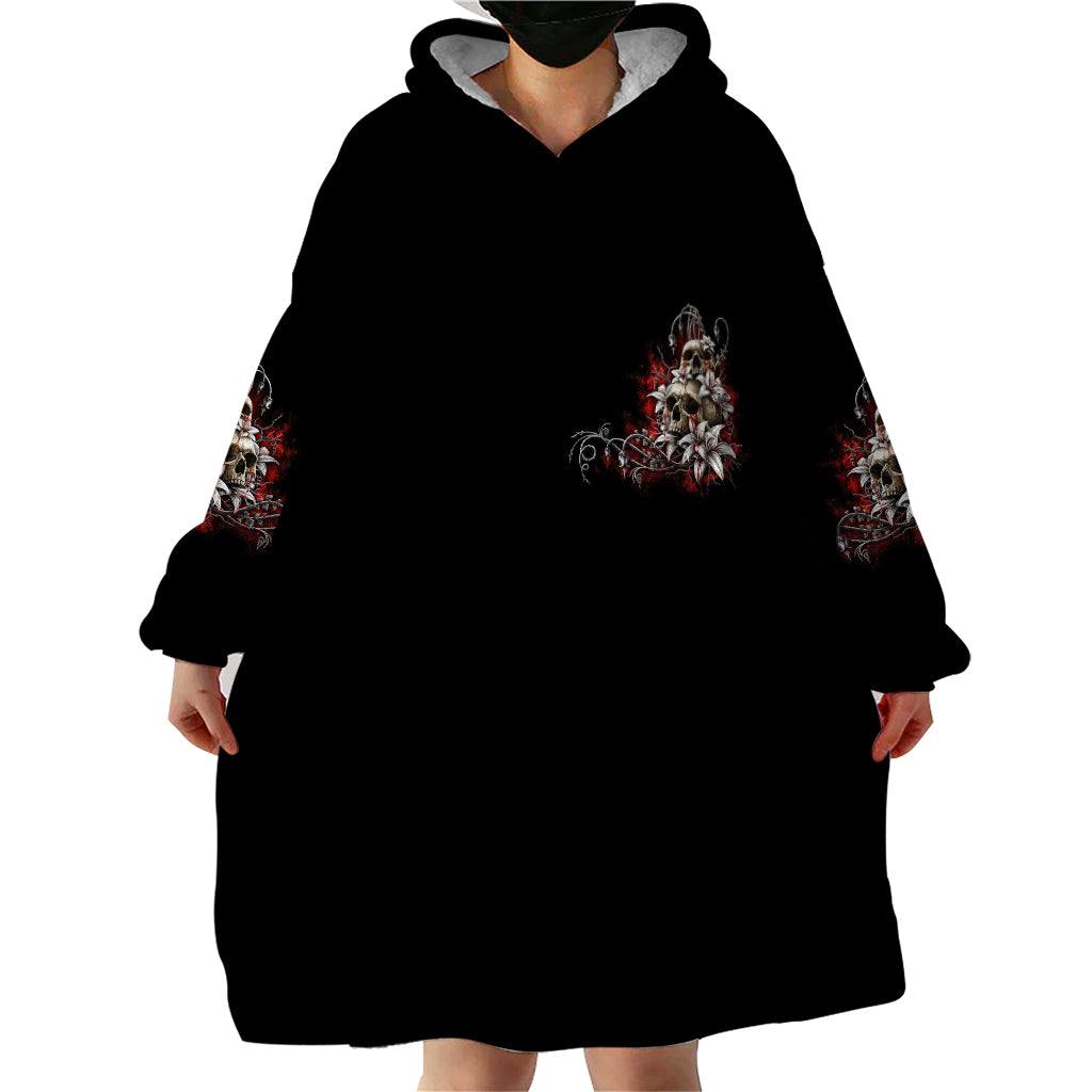 The Good Girl In Me Got Tired Skull Rose Wearable Blanket Hoodie - Wonder Print Shop