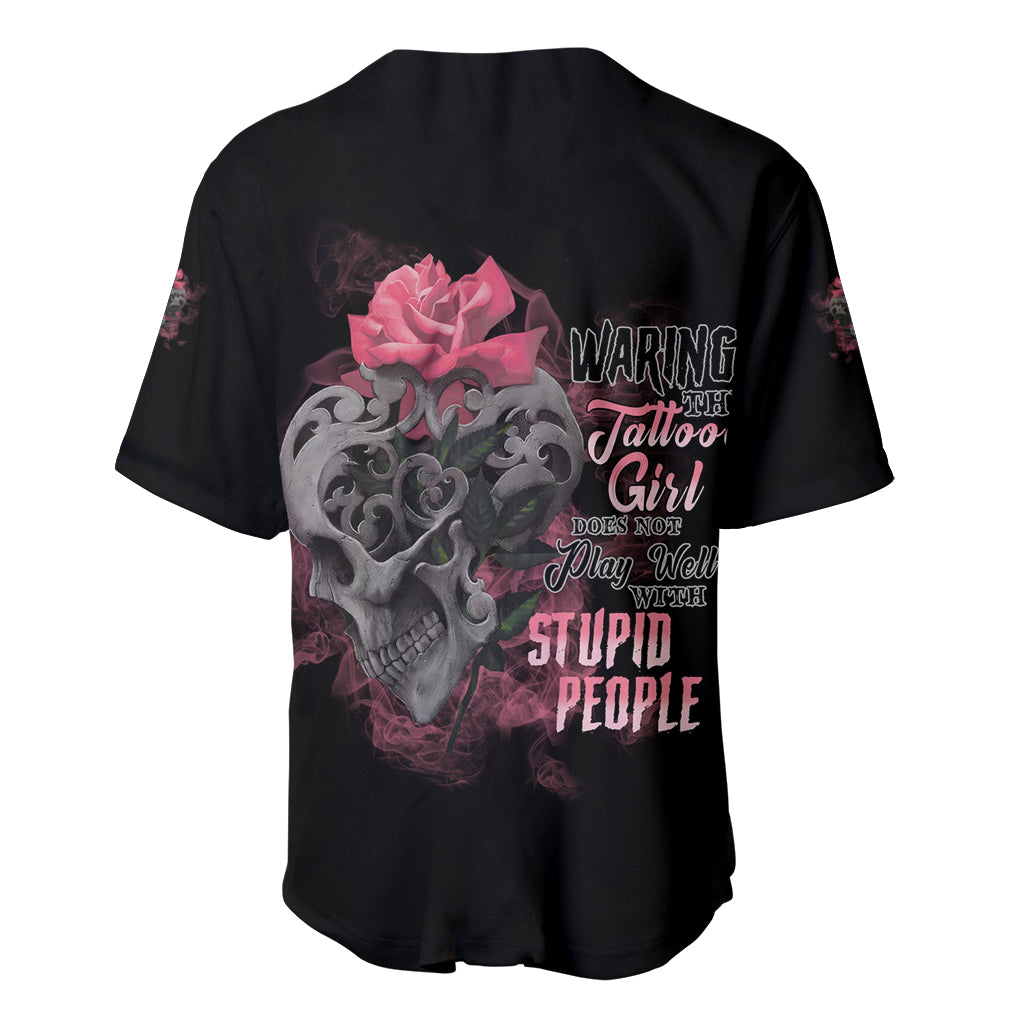 Warning This Tattooed Girl Baseball Jersey - Wonder Print Shop