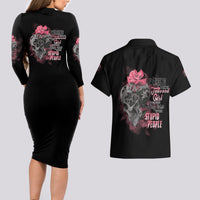 Warning This Tattooed Girl Couples Matching Long Sleeve Bodycon Dress and Hawaiian Shirt - Wonder Print Shop
