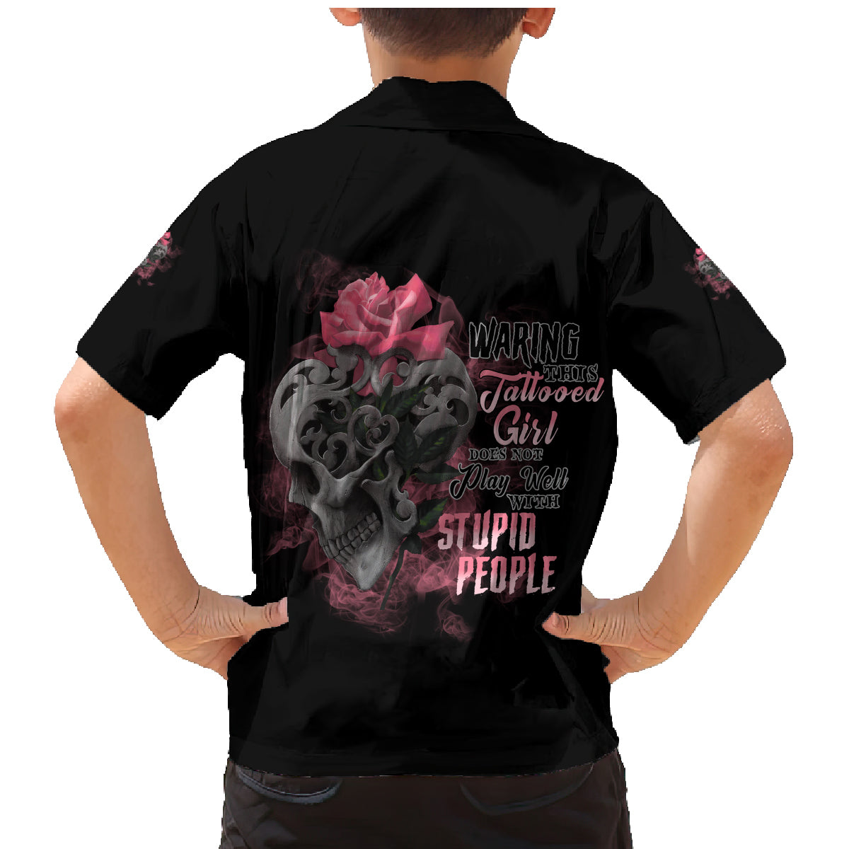 Warning This Tattooed Girl Family Matching Mermaid Dress and Hawaiian Shirt - Wonder Print Shop