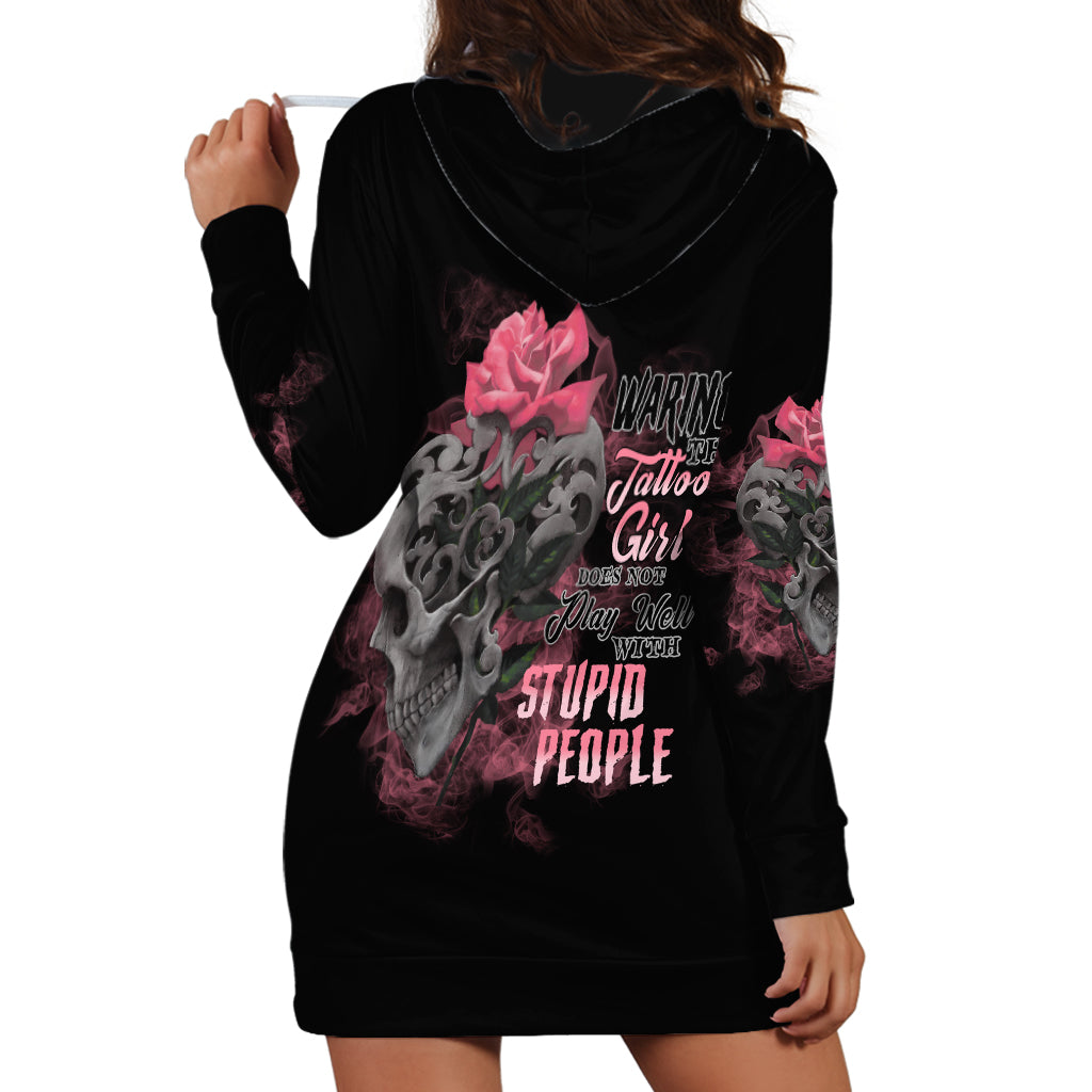 Warning This Tattooed Girl Hoodie Dress - Wonder Print Shop