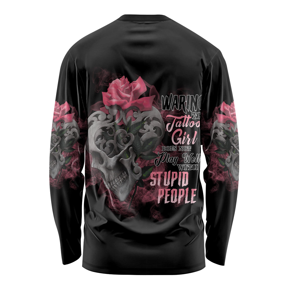 Warning This Tattooed Girl Long Sleeve Shirt - Wonder Print Shop