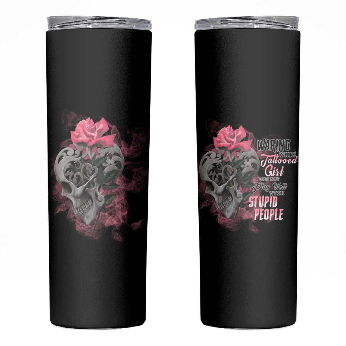 Warning This Tattooed Girl Skinny Tumbler - Wonder Print Shop
