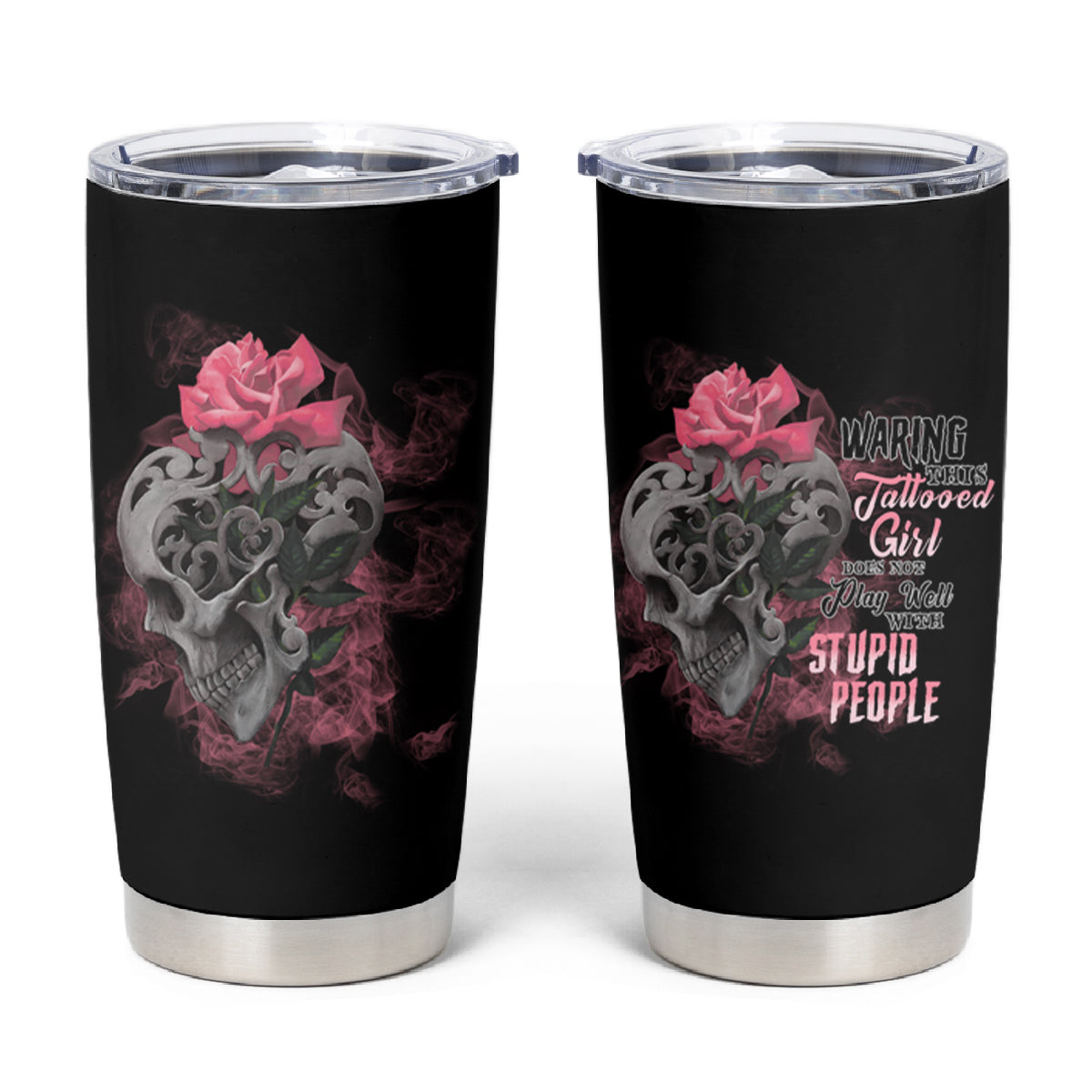 Warning This Tattooed Girl Tumbler Cup - Wonder Print Shop