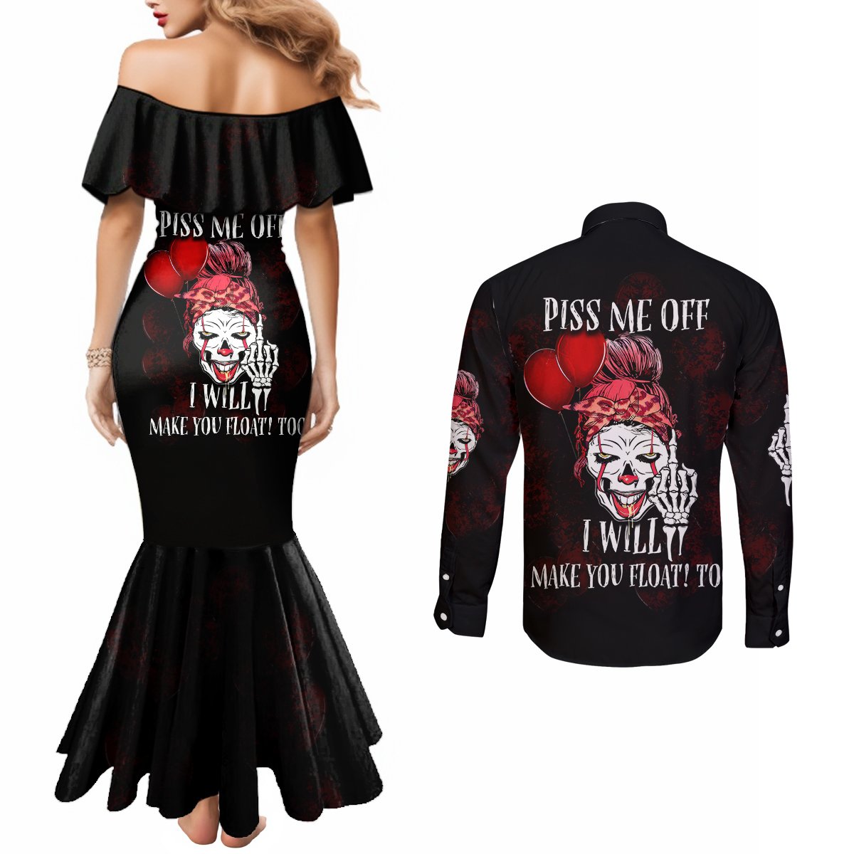 piss-me-off-i-will-couples-matching-mermaid-dress-and-long-sleeve-button-shirt