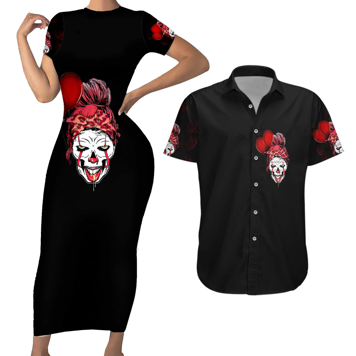 Piss Me Off I Will Couples Matching Short Sleeve Bodycon Dress and Hawaiian Shirt - Wonder Print Shop