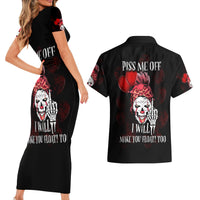Piss Me Off I Will Couples Matching Short Sleeve Bodycon Dress and Hawaiian Shirt - Wonder Print Shop