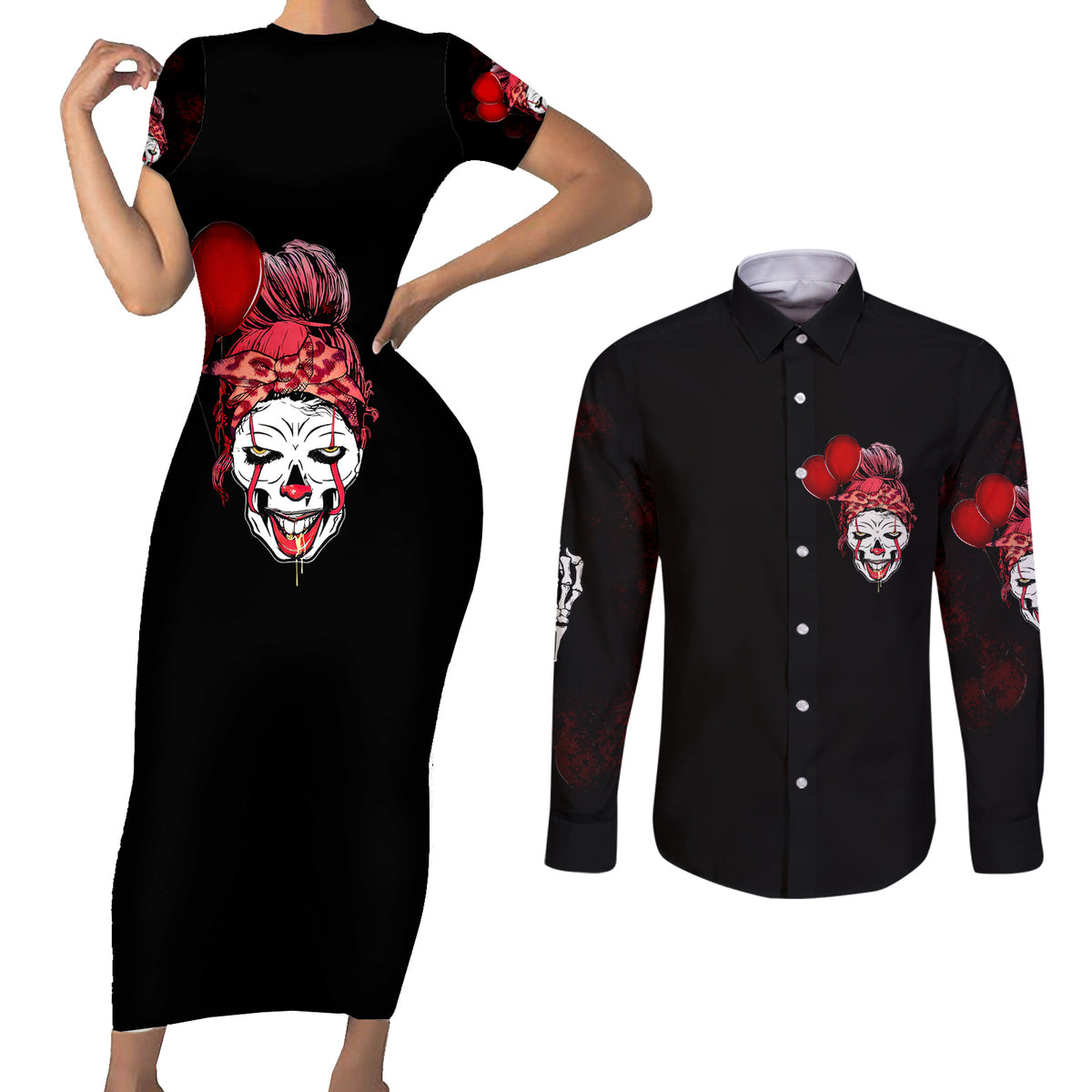 Piss Me Off I Will Couples Matching Short Sleeve Bodycon Dress and Long Sleeve Button Shirt - Wonder Print Shop