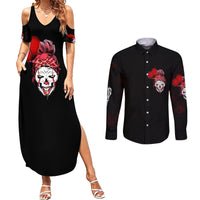 Piss Me Off I Will Couples Matching Summer Maxi Dress and Long Sleeve Button Shirt - Wonder Print Shop