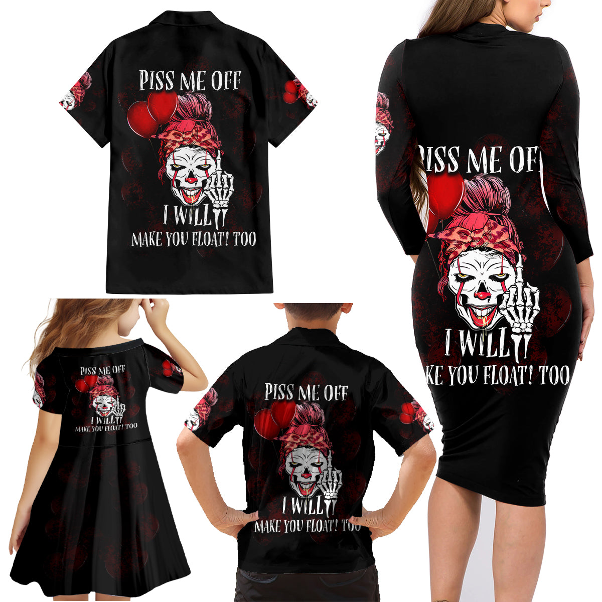 Piss Me Off I Will Family Matching Long Sleeve Bodycon Dress and Hawaiian Shirt - Wonder Print Shop
