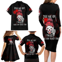 Piss Me Off I Will Family Matching Long Sleeve Bodycon Dress and Hawaiian Shirt - Wonder Print Shop