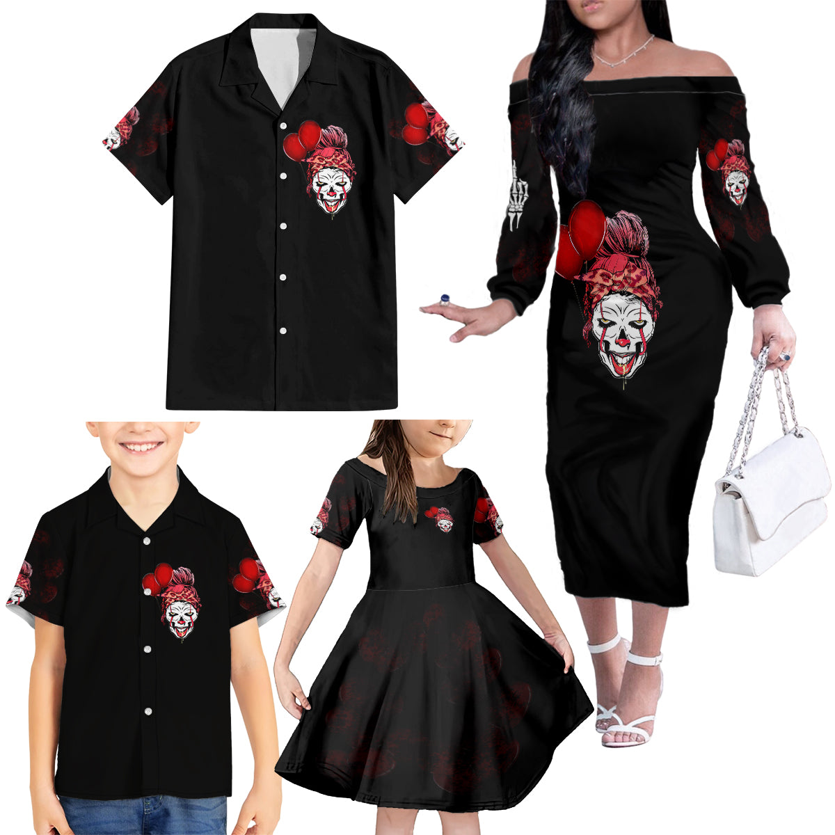 Piss Me Off I Will Family Matching Off Shoulder Long Sleeve Dress and Hawaiian Shirt - Wonder Print Shop