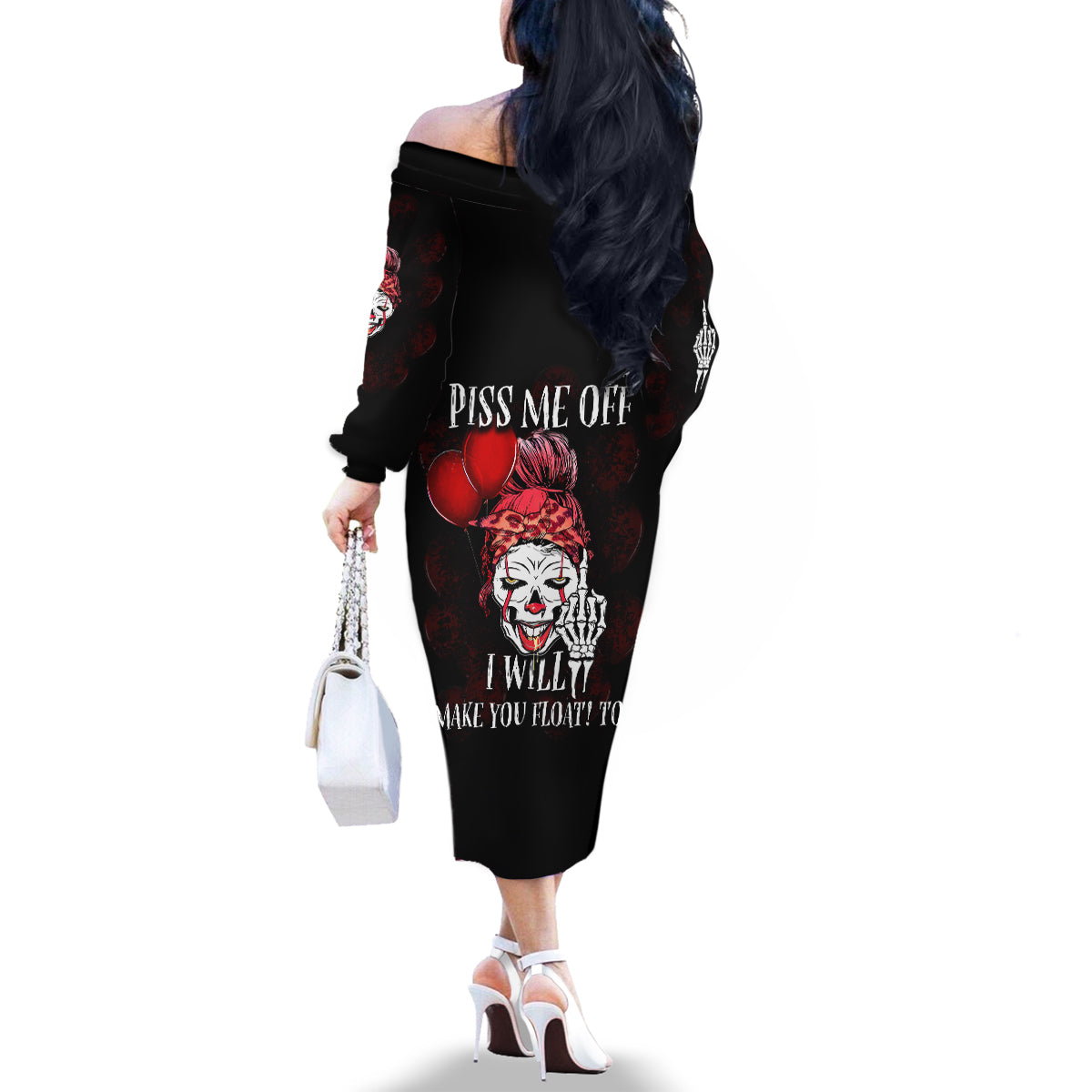 Piss Me Off I Will Family Matching Off Shoulder Long Sleeve Dress and Hawaiian Shirt - Wonder Print Shop