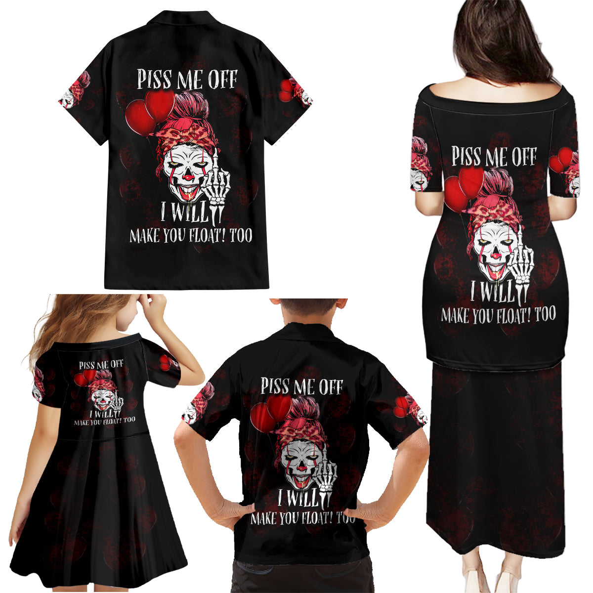 Piss Me Off I Will Family Matching Puletasi Dress and Hawaiian Shirt - Wonder Print Shop