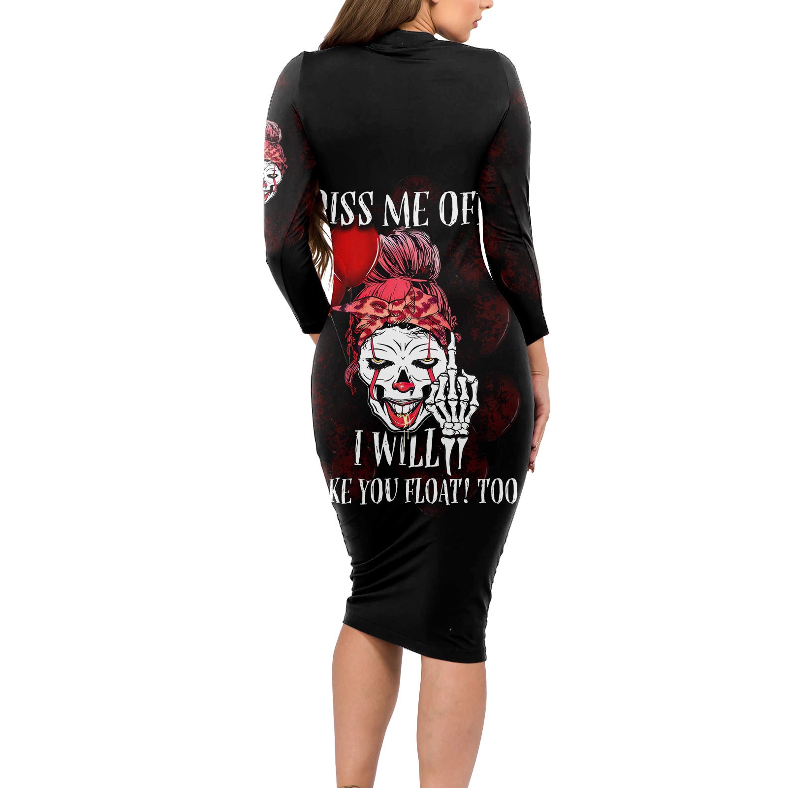Piss Me Off I Will Long Sleeve Bodycon Dress - Wonder Print Shop