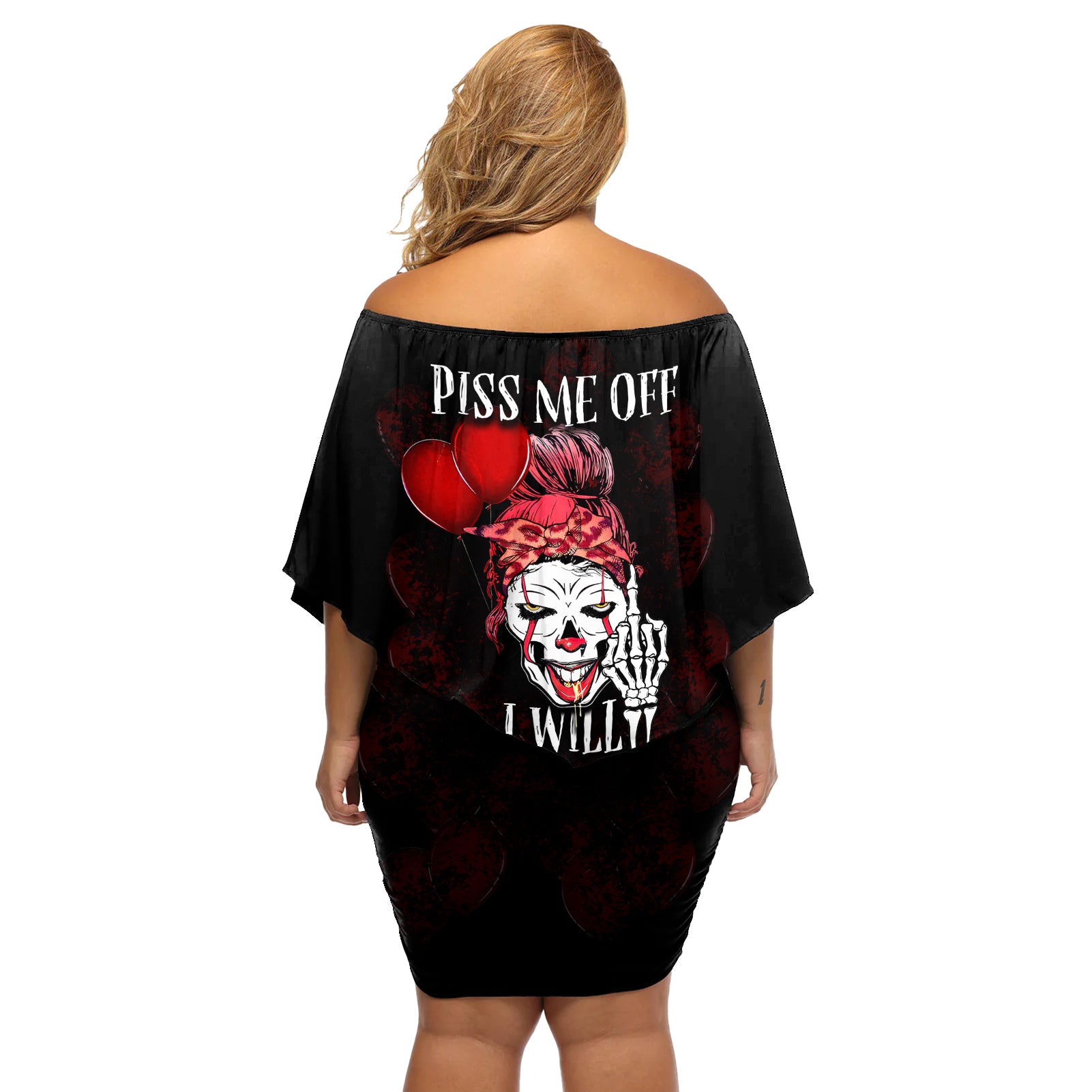 Piss Me Off I Will Off Shoulder Short Dress - Wonder Print Shop