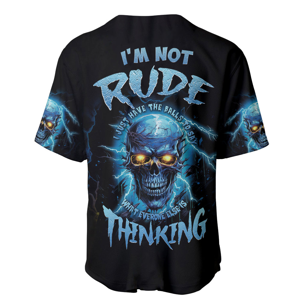I'm Not Rude Mad Skull Baseball Jersey - Wonder Print Shop