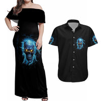 I'm Not Rude Mad Skull Couples Matching Off Shoulder Maxi Dress and Hawaiian Shirt - Wonder Print Shop