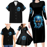 I'm Not Rude Mad Skull Family Matching Long Sleeve Bodycon Dress and Hawaiian Shirt - Wonder Print Shop