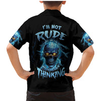 I'm Not Rude Mad Skull Family Matching Mermaid Dress and Hawaiian Shirt - Wonder Print Shop