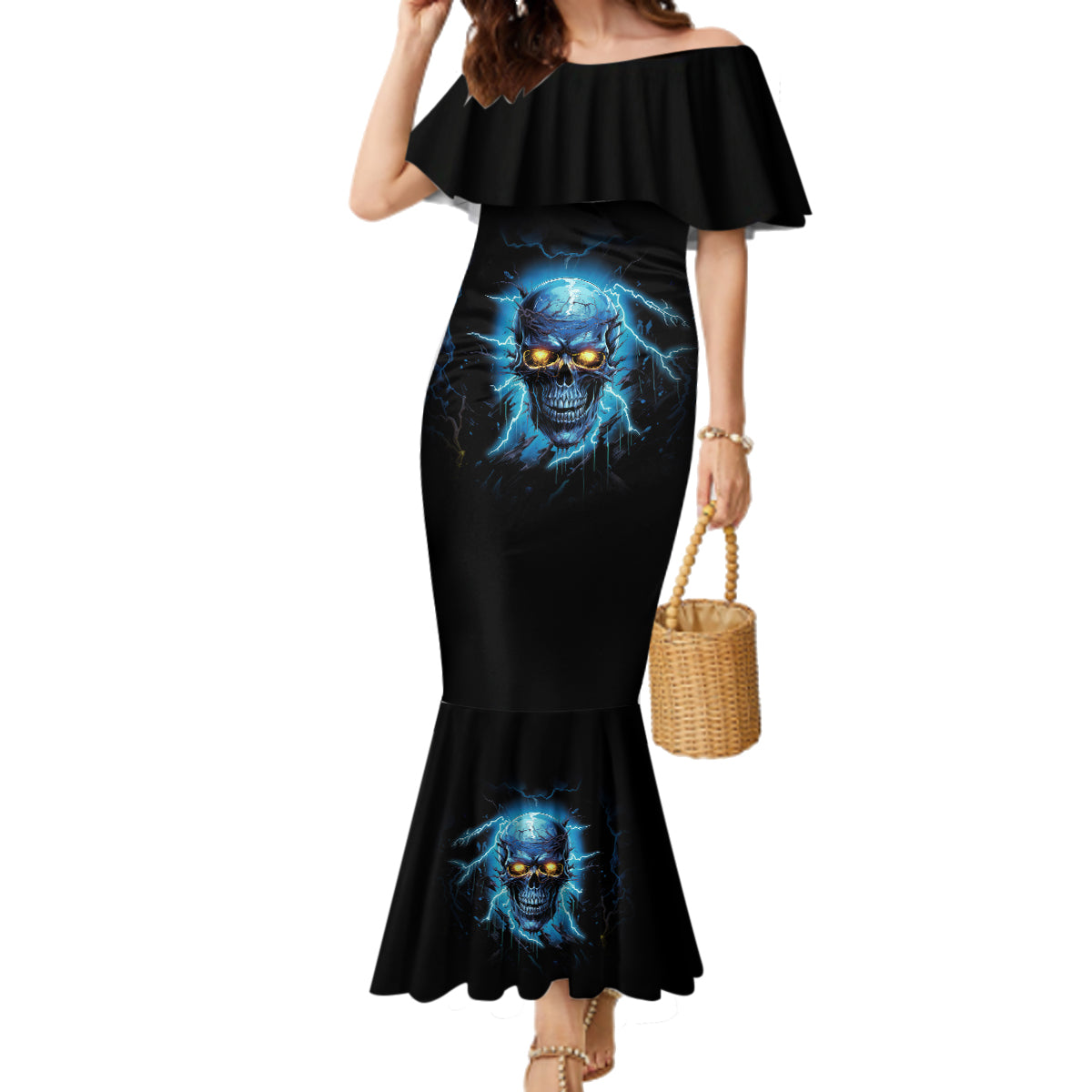 I'm Not Rude Mad Skull Family Matching Mermaid Dress and Hawaiian Shirt - Wonder Print Shop