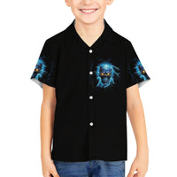 I'm Not Rude Mad Skull Family Matching Off Shoulder Long Sleeve Dress and Hawaiian Shirt - Wonder Print Shop