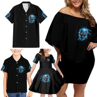 I'm Not Rude Mad Skull Family Matching Off Shoulder Short Dress and Hawaiian Shirt - Wonder Print Shop