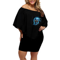 I'm Not Rude Mad Skull Family Matching Off Shoulder Short Dress and Hawaiian Shirt - Wonder Print Shop