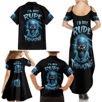 I'm Not Rude Mad Skull Family Matching Summer Maxi Dress and Hawaiian Shirt - Wonder Print Shop