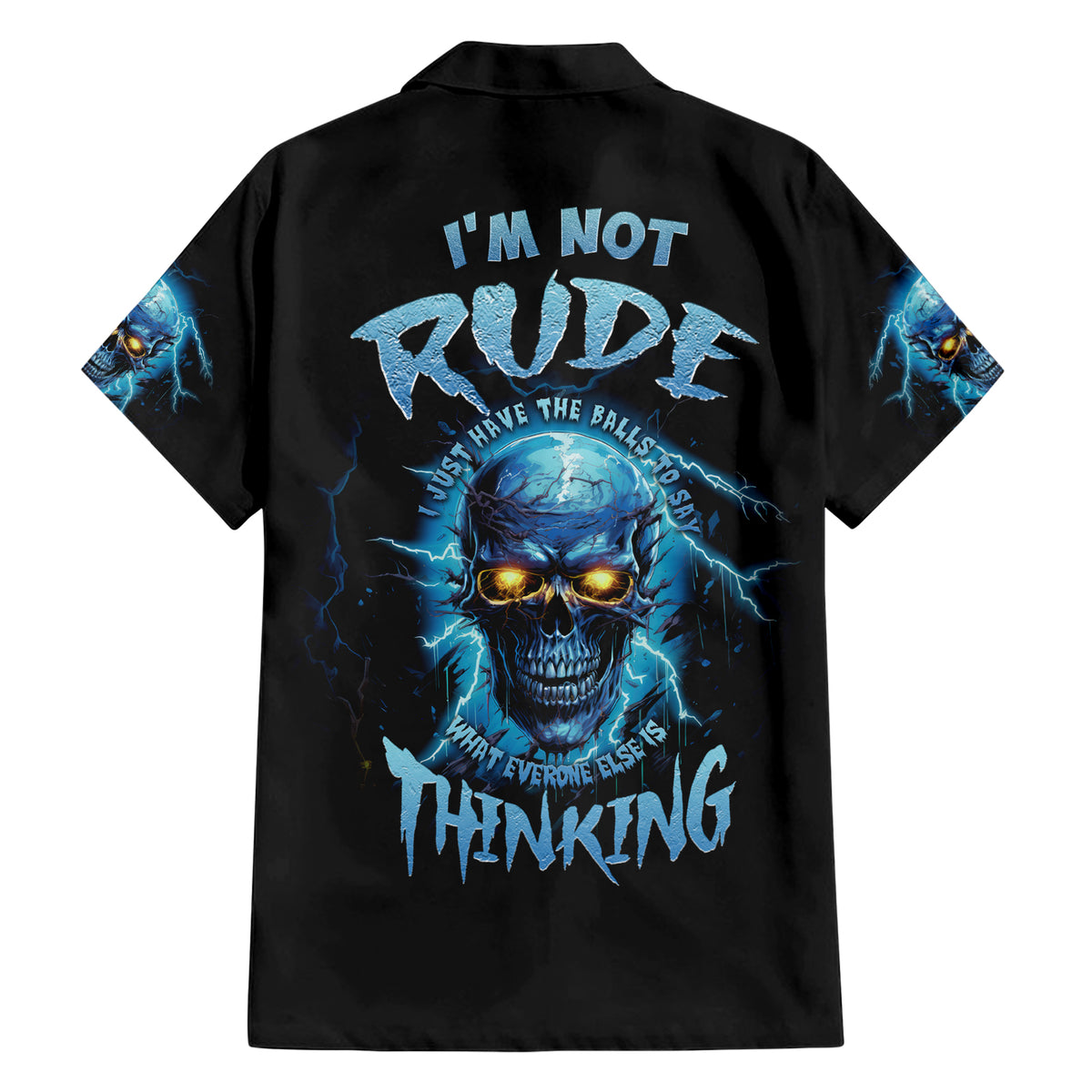 I'm Not Rude Mad Skull Hawaiian Shirt - Wonder Print Shop