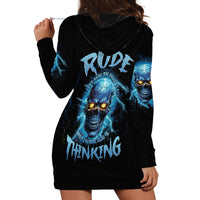 I'm Not Rude Mad Skull Hoodie Dress - Wonder Print Shop