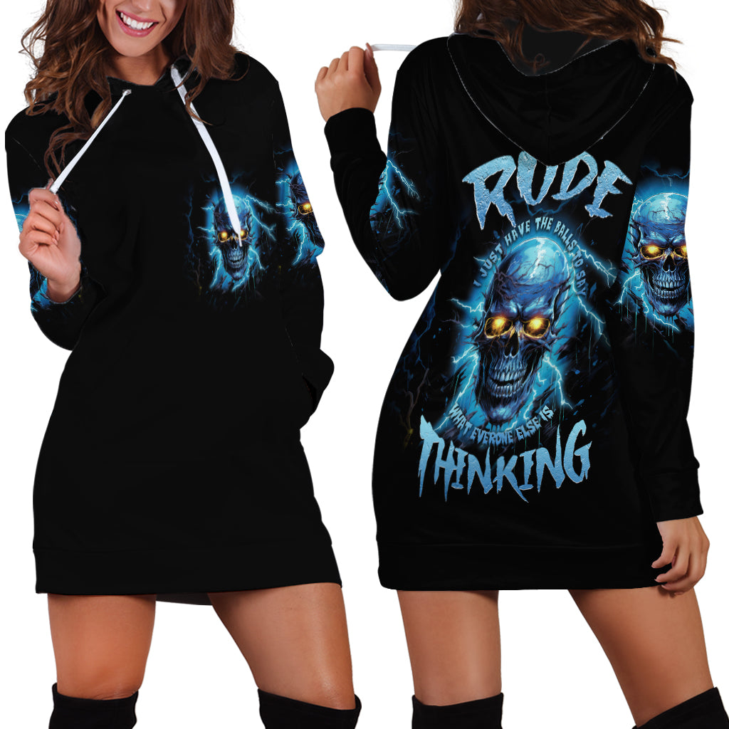 I'm Not Rude Mad Skull Hoodie Dress - Wonder Print Shop