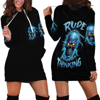 I'm Not Rude Mad Skull Hoodie Dress - Wonder Print Shop