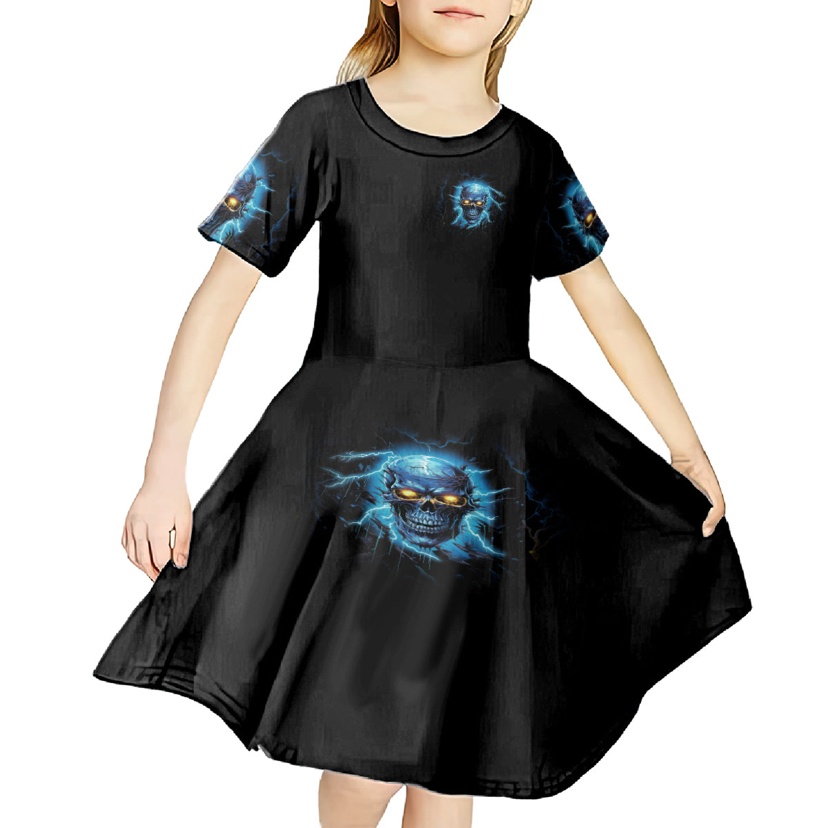 I'm Not Rude Mad Skull Kid Short Sleeve Dress - Wonder Print Shop