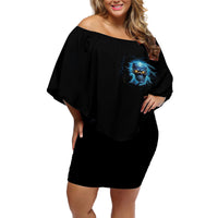I'm Not Rude Mad Skull Off Shoulder Short Dress - Wonder Print Shop