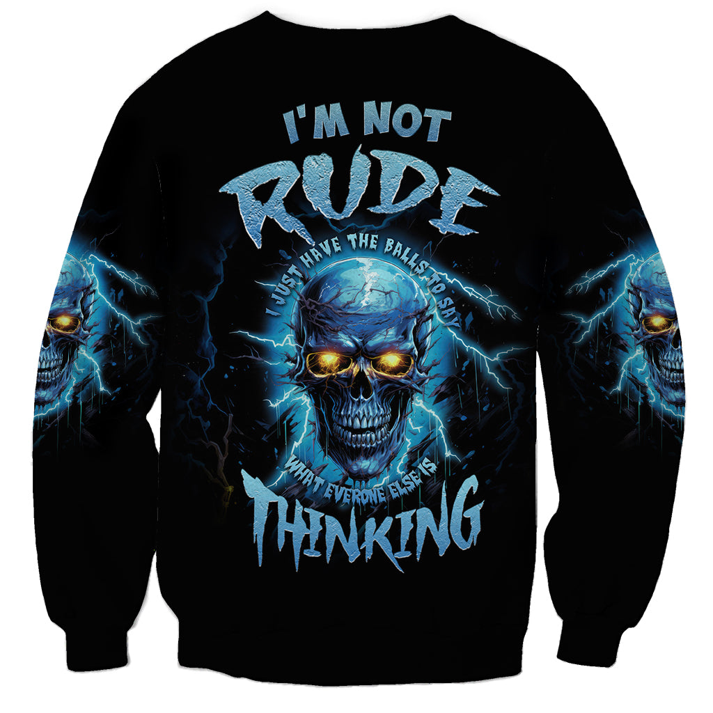 I'm Not Rude Mad Skull Sweatshirt - Wonder Print Shop