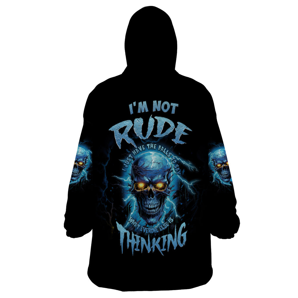 I'm Not Rude Mad Skull Wearable Blanket Hoodie - Wonder Print Shop