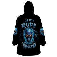 I'm Not Rude Mad Skull Wearable Blanket Hoodie - Wonder Print Shop
