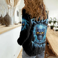 I'm Not Rude Mad Skull Women Casual Shirt - Wonder Print Shop