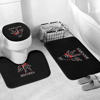 Custom Red and Black Bowling Bathroom Set with Strike Explosion Graphic Custom Name and Bowler Silhouette - Wonder Print Shop